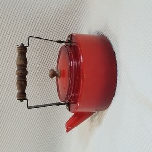 Vintage Decorative Tea Kettle - Red